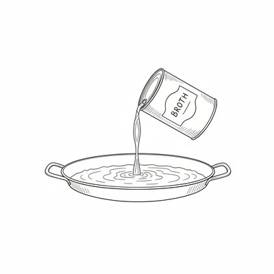 Step 2: Pour broth