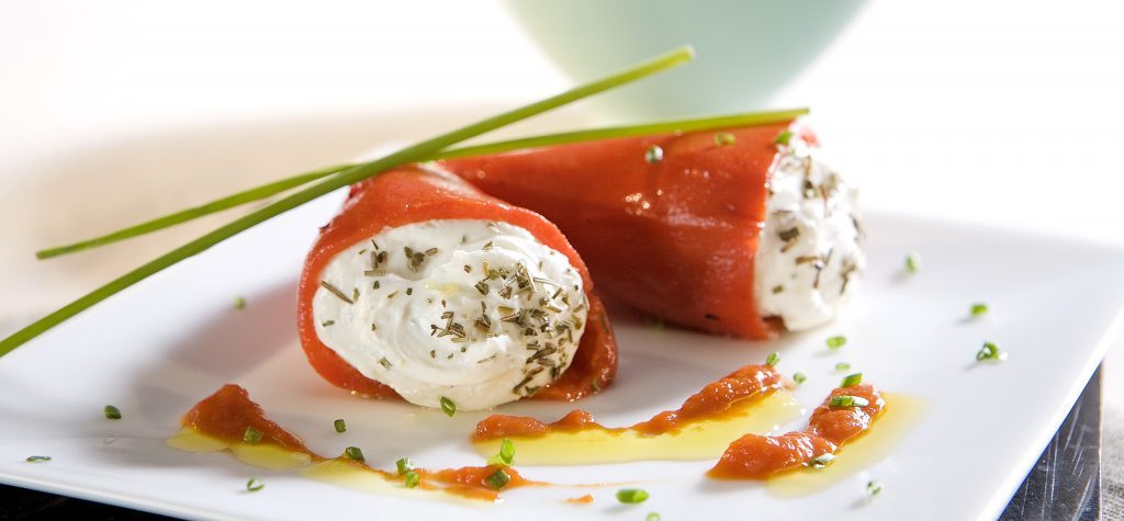 goat cheese-stuffed piquillo peppers