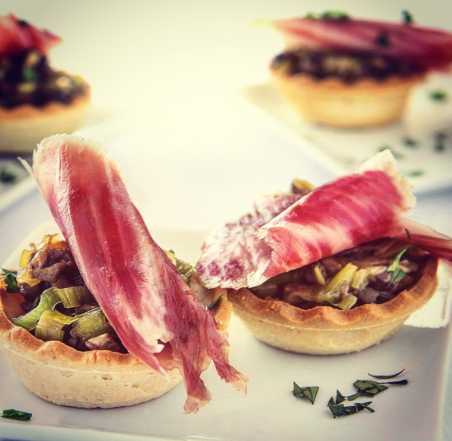 Tartlets with seasonal Mushrooms and Iberico Ham Recipe