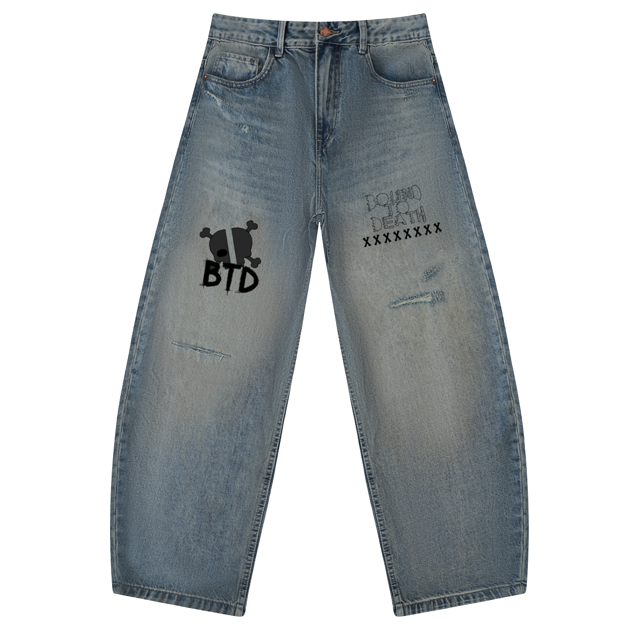 Bound To Death 'BTD' Distressed Jeans