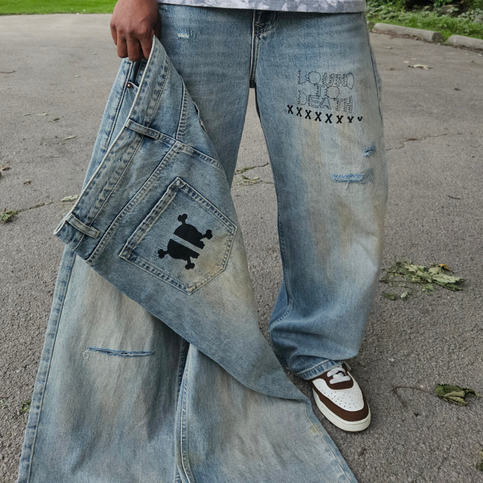 Bound To Death 'BTD' Distressed Jeans