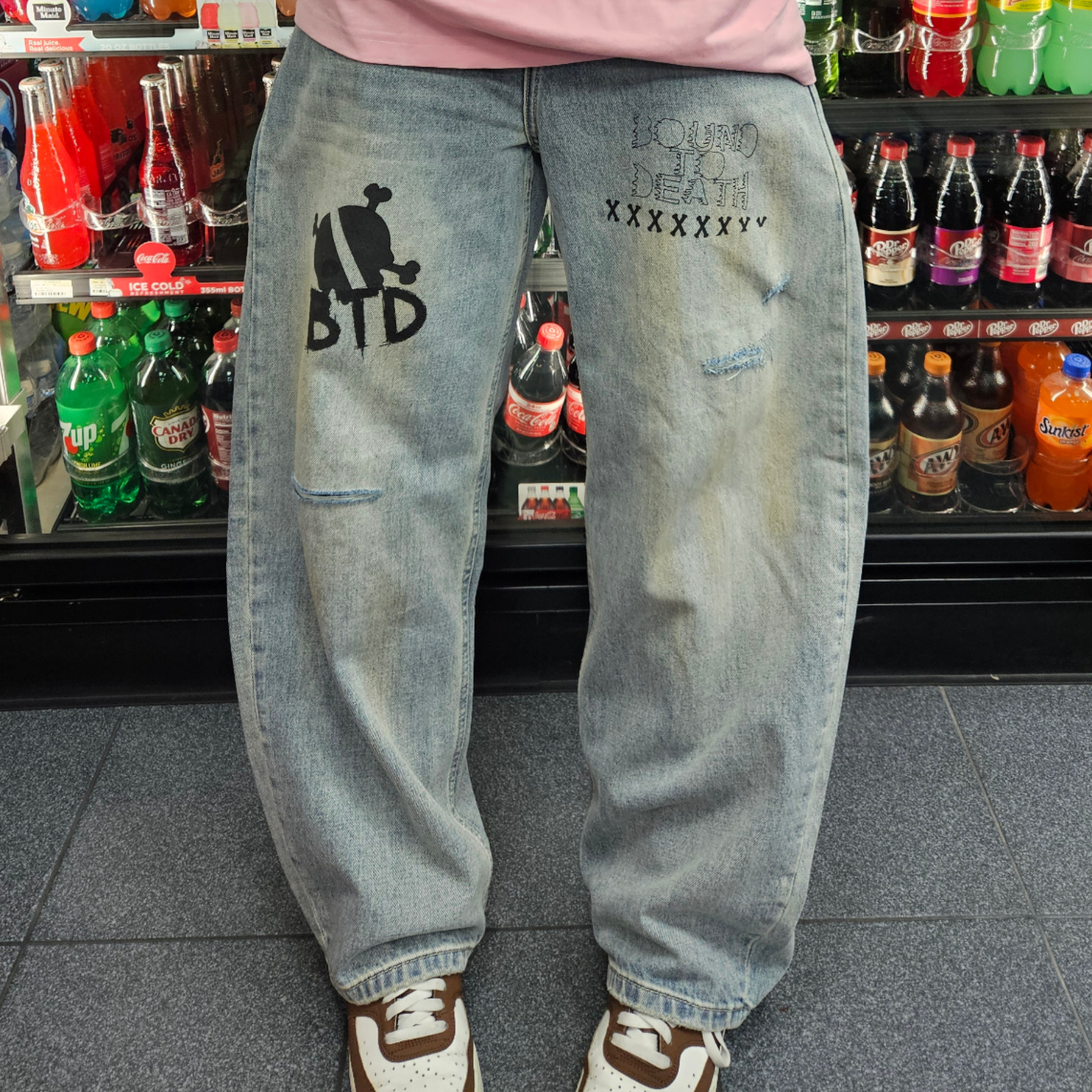 Bound To Death 'BTD' Distressed Jeans