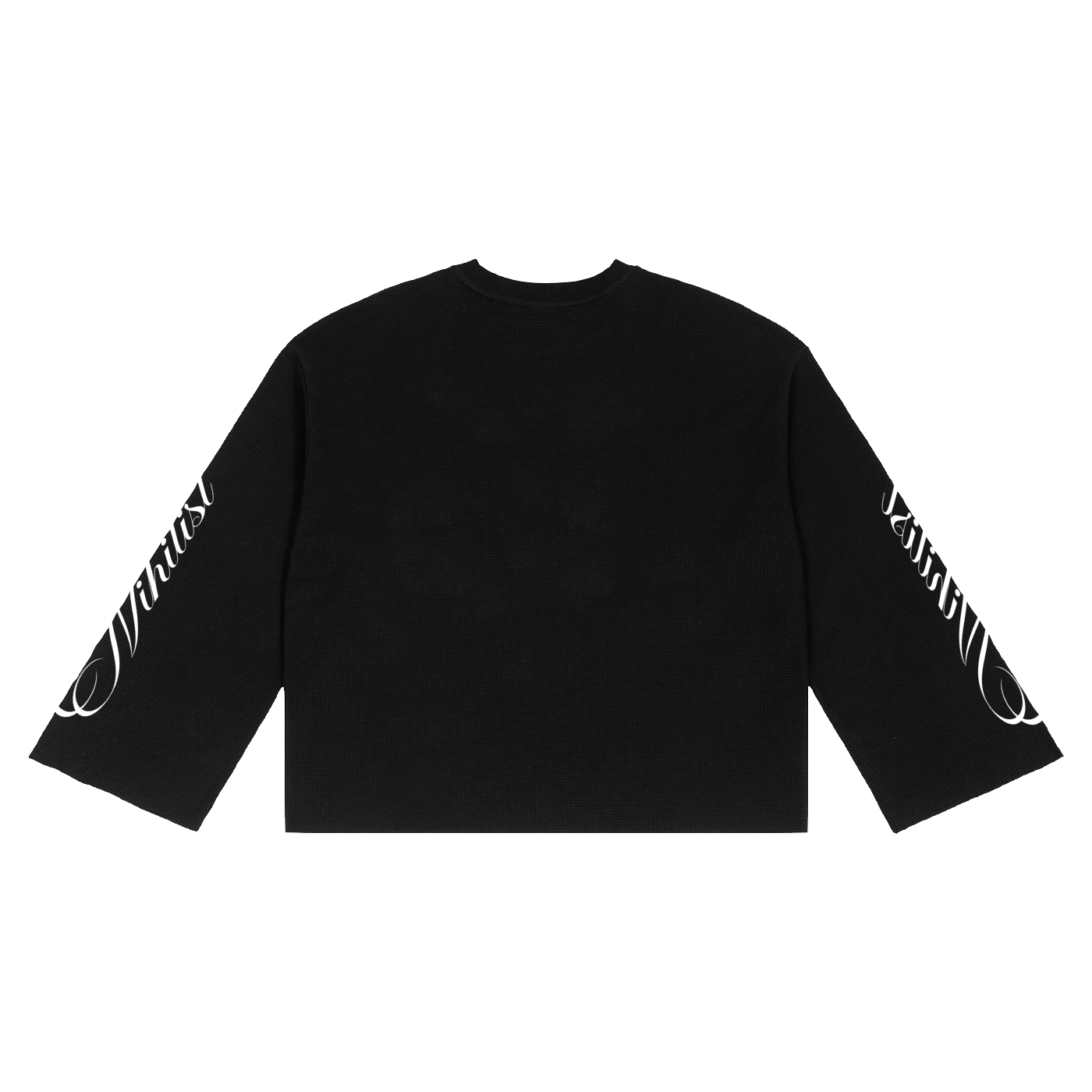 'Nihilist' Waffle Raw Edge Long Sleeve