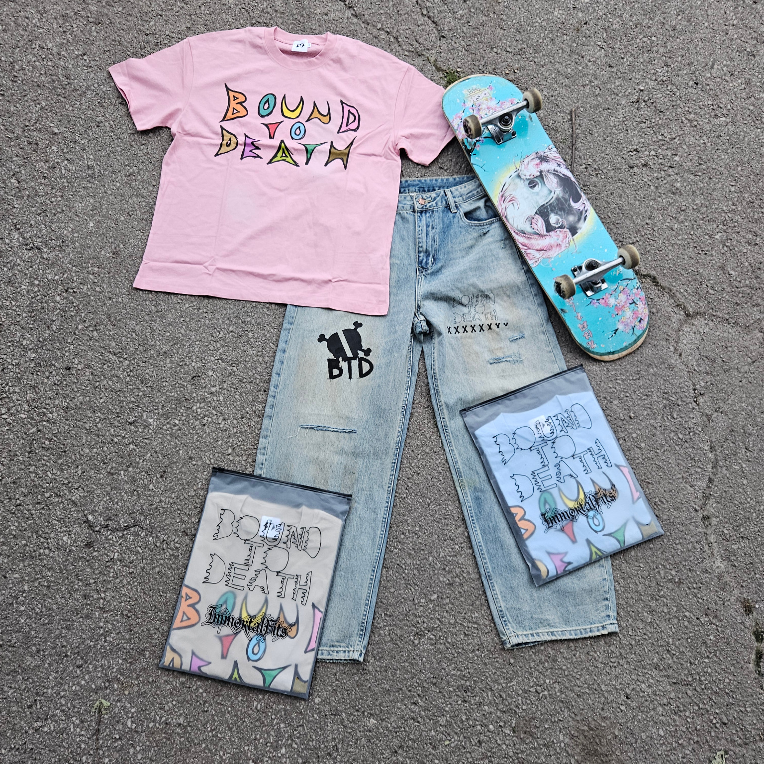 Bound To Death 'BTD' Distressed Jeans