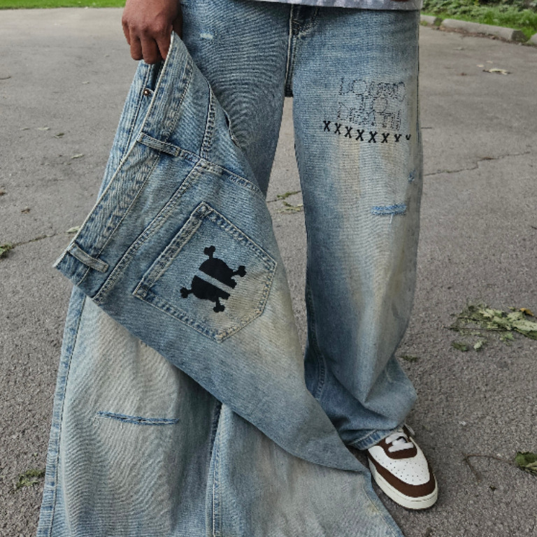 Bound To Death 'BTD' Distressed Jeans