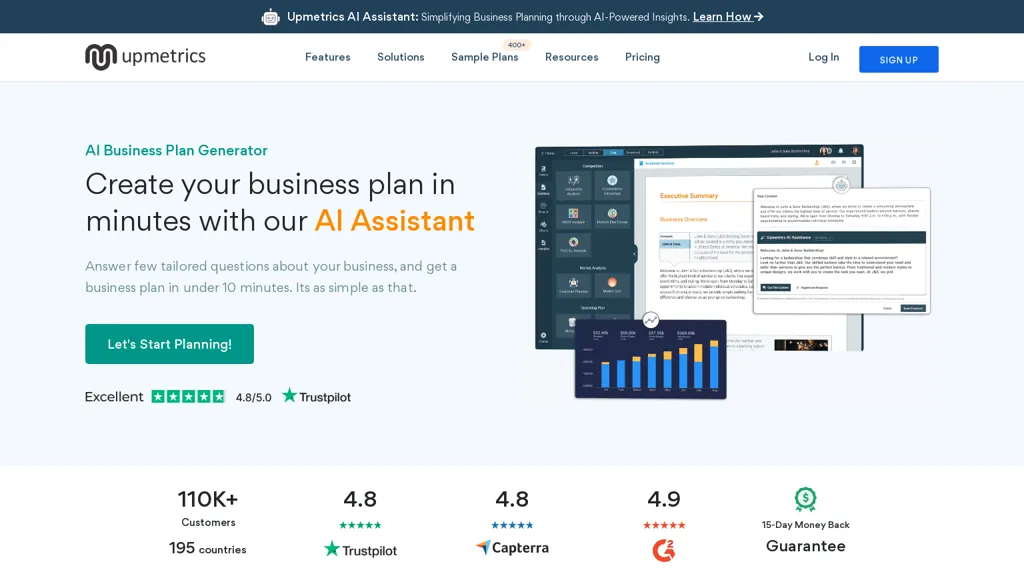 AI Business Plan Generator – Upmetrics thumbnail