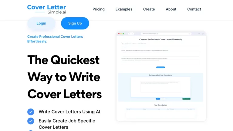 coverlettersimple ai