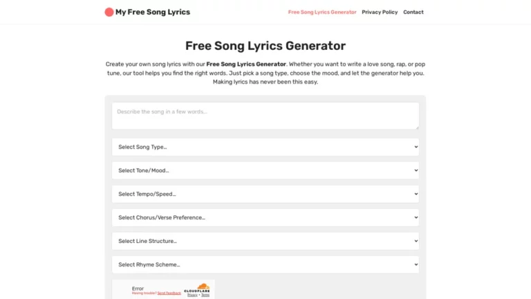 free song lyrics generator
