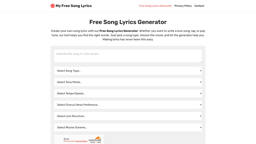 Free Song Lyrics Generator thumbnail