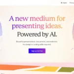 Historical Gamma homepage with a colorful presentation headline, pastel stairways and portals, and a small astronaut illustration.