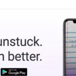 Historical Socratic landing page with a phone showing handwritten homework and app-store badges
