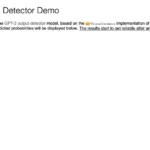 GPT-2 Output Detector 1 Historical GPT-2 Output Detector Demo interface with an empty text input box