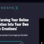 Historical Synthesys X promotional page with its wordmark and a cropped product-video thumbnail.