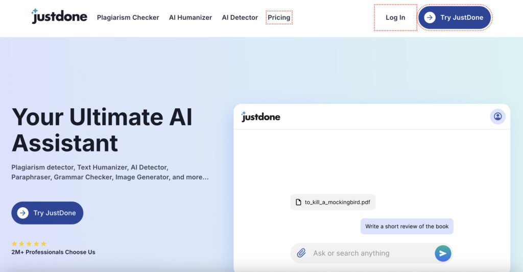 Justdone AI AI Powered Writing Content Enhancement Justdone ai ai powered writing content enhancement