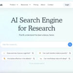 Consensus AI 1 Historical Consensus homepage with its logo, research search field and suggested questions.