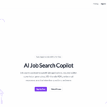 Archived JobJette homepage with a white and purple design, AI Job Search Copilot heading, and Auto Apply for Free promotion.