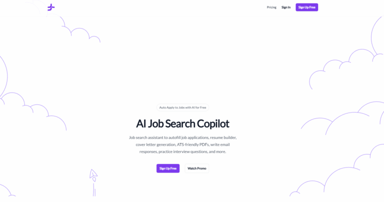 Archived JobJette homepage with a white and purple design, AI Job Search Copilot heading, and Auto Apply for Free promotion.