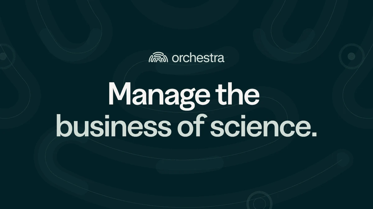 Illustration of Orchestra Bio's agentic platform managing the business of science in drug development