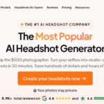 Aragon AI 1 Aragon AI official homepage showing its AI headshot generator headline and navigation.