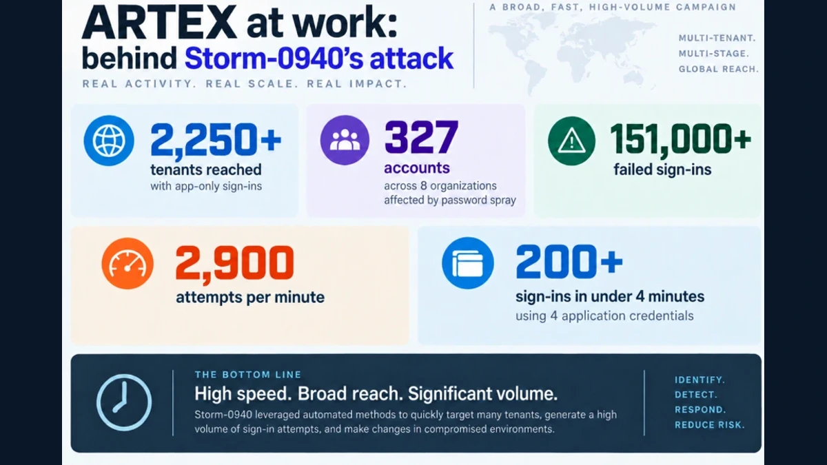 Microsoft Blames China-Linked Hackers for AI-Driven Attack on ConnectWise and 2,250 Microsoft 365 Tenants 2 Microsoft infographic showing the scale of the Storm-0940 ARTEX campaign