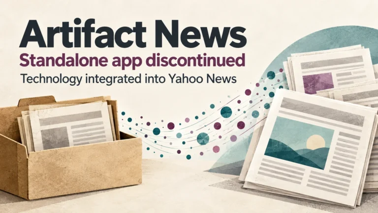 Artifact News discontinued as a standalone app, with its technology integrated into Yahoo News.