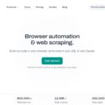 Axiom.ai homepage with browser automation and web scraping headline and two-hour trial information.