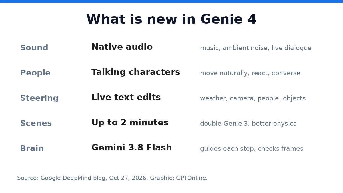 What is new in Genie 4