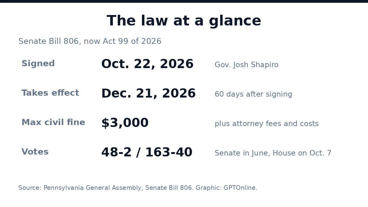 Pennsylvania AI Deceptive Advertising Act at a glance