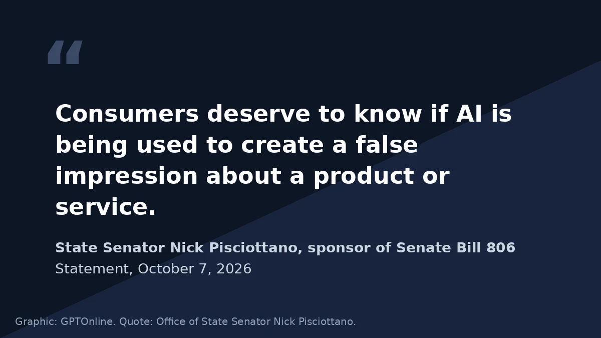 Quote from State Senator Nick Pisciottano on the AI ads law