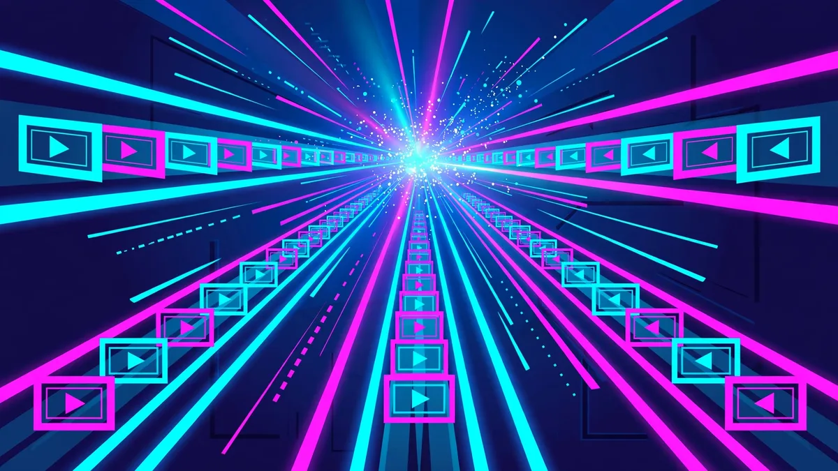 Abstract illustration of video frames generating at high speed