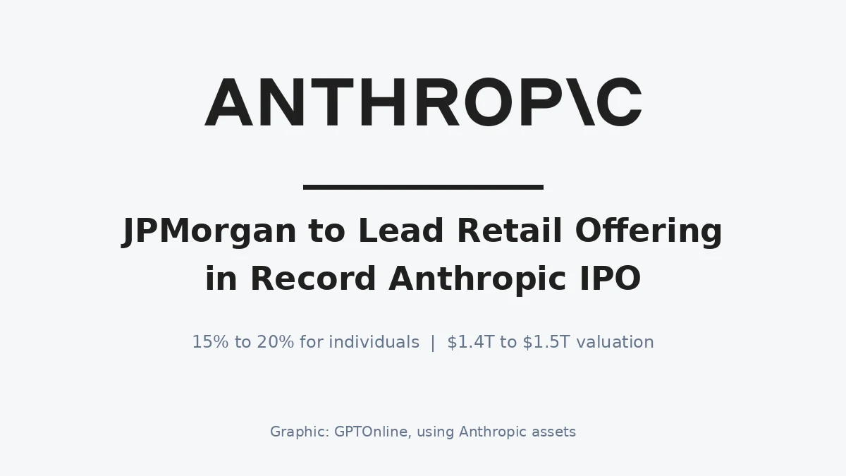 Anthropic taps JPMorgan to lead retail offering in record IPO