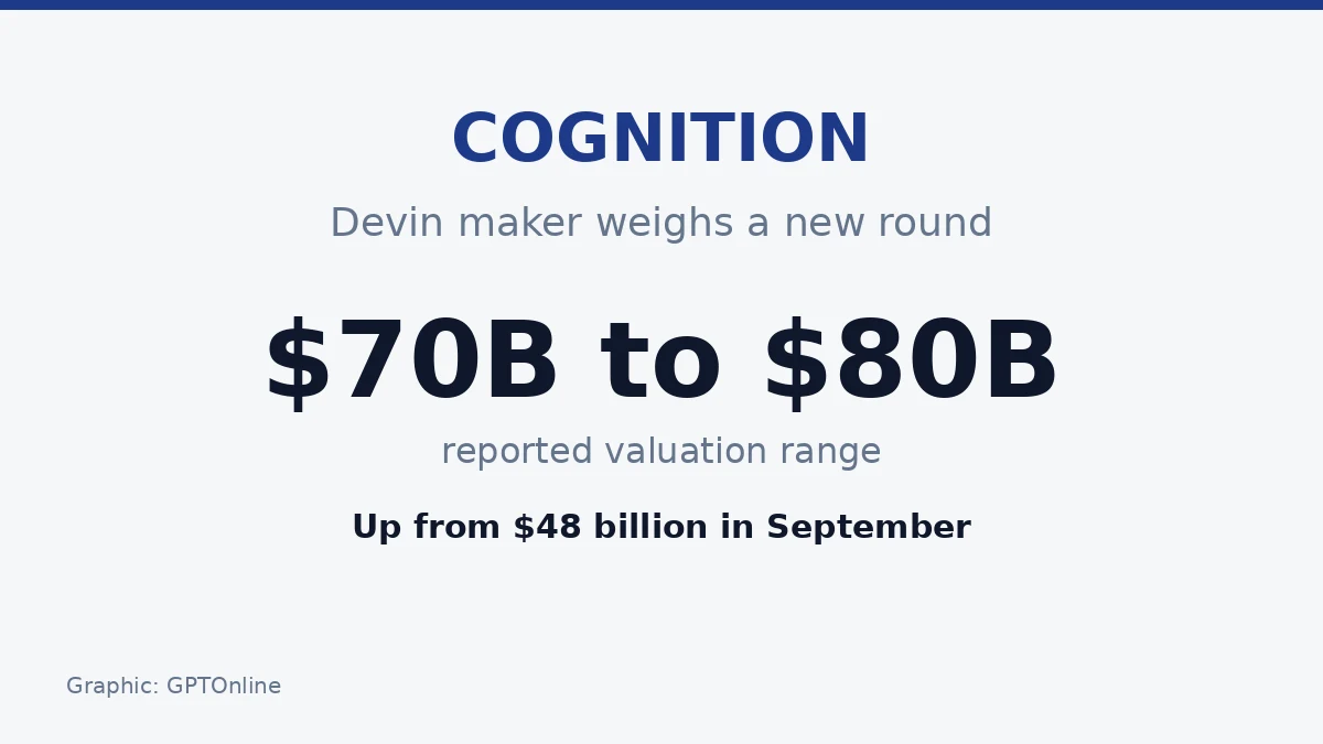 Cognition reportedly weighs a funding round at $70 billion to $80 billion valuation