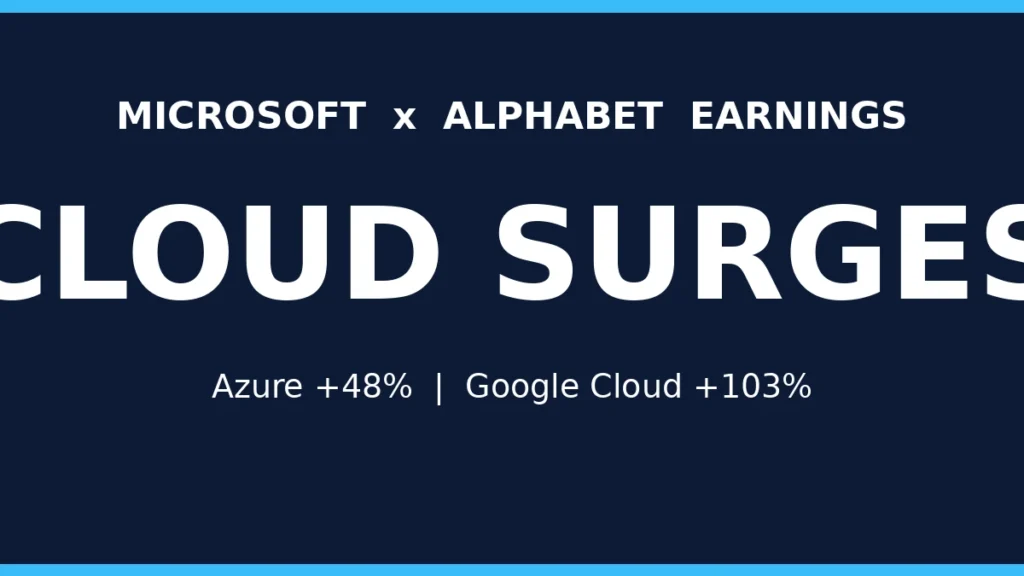 Microsoft and Alphabet earnings graphic showing Azure and Google Cloud growth