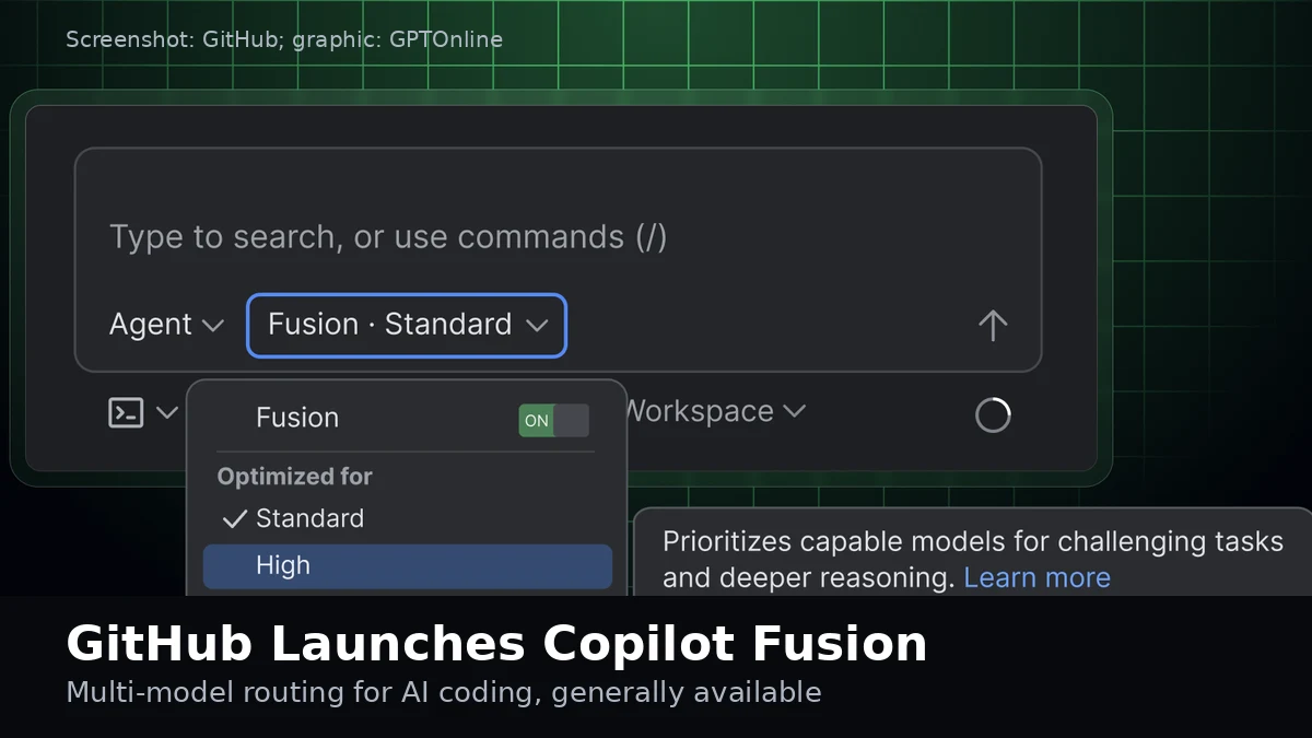 GitHub Launches Copilot Fusion, a Multi-Model Router for AI Coding 1 GitHub Copilot Fusion effort-level picker showing Standard, High and Max options