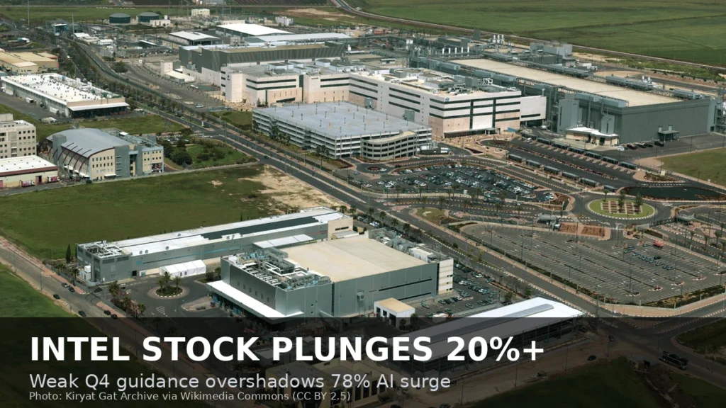 Aerial view of Intel's Kiryat Gat fab in Israel