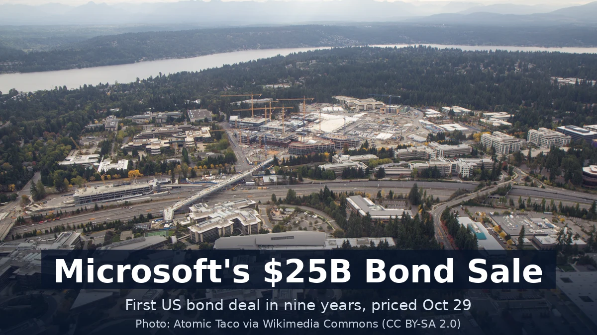 Aerial view of Microsoft's Redmond campus