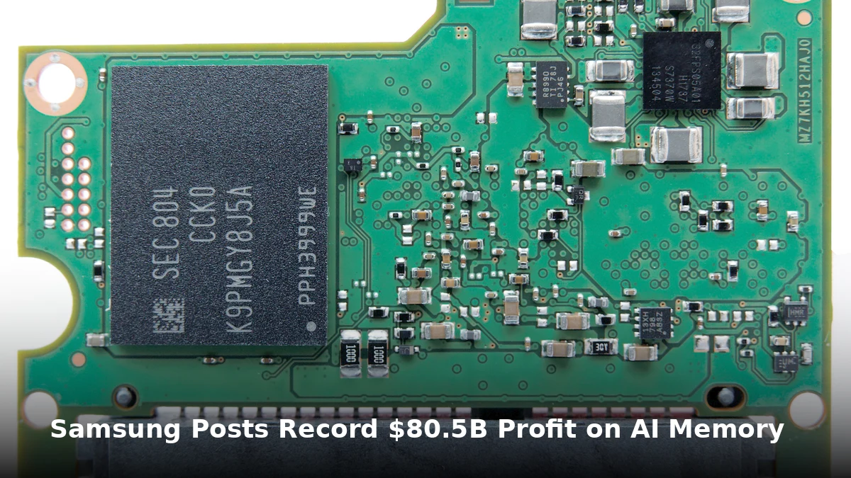Samsung SSD circuit board with memory chips