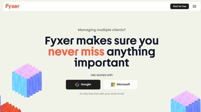 Official Fyxer homepage screenshot