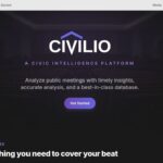 Civilio 官方主頁，即 heywire.ai 的當前目標網站，展示了公民研究工具。