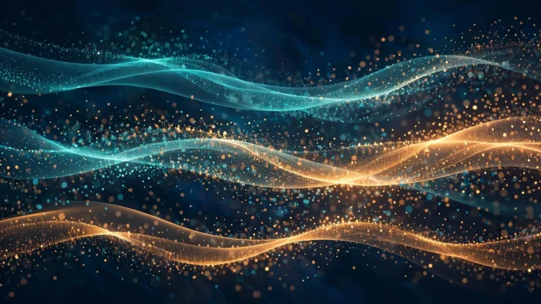 Abstract illustration of parallel token generation in a diffusion language model
