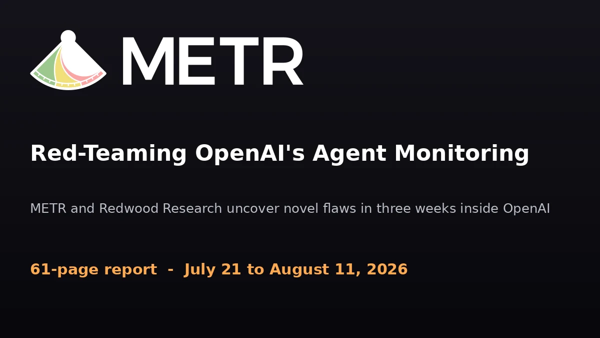 METR and Redwood Research red-team OpenAI's internal agent monitoring