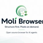 Official Moli Browser banner with the tagline Structure first, Pixels on demand