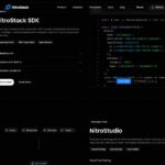 Official NitroStack repository screenshot showing the TypeScript SDK overview and code example.