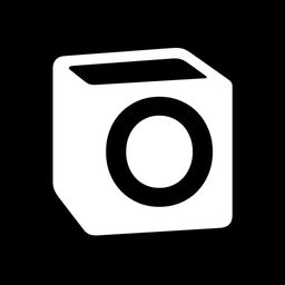 Notis official white notebook-style logo with a black circular center on a black square