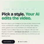 PandaStudio homepage showing its AI video editing introduction