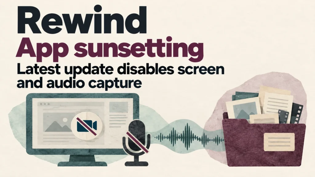 Rewind 8 Rewind app sunsetting: the latest update disables screen and audio capture.