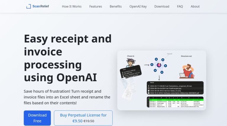 Official ScanRelief homepage screenshot