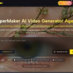 SuperMaker AI 1 SuperMaker AI homepage showing its logo, video prompt box and Create Workflow button