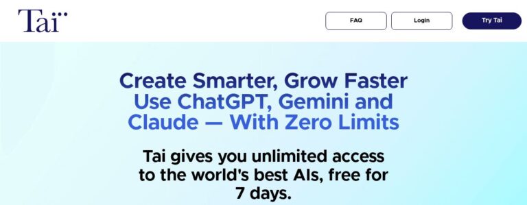 Official Tai product-page screenshot