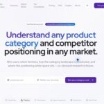 THEO Growth homepage showing its competitive-positioning headline and empty brand and market fields.